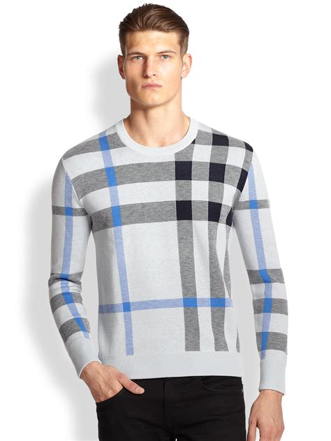 mens burberry check sweater|burberry original for men.